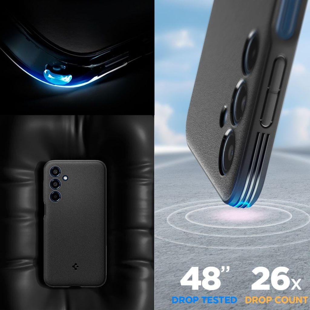 Spigen Essential SandBlast Skal till Samsung Galaxy M35 5G - Svart