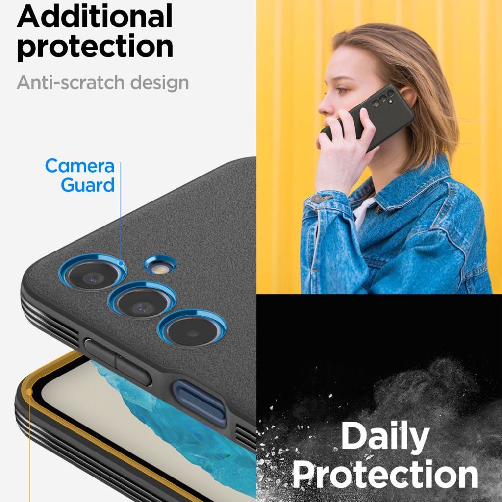 Spigen Essential SandBlast Skal till Samsung Galaxy M35 5G - Svart