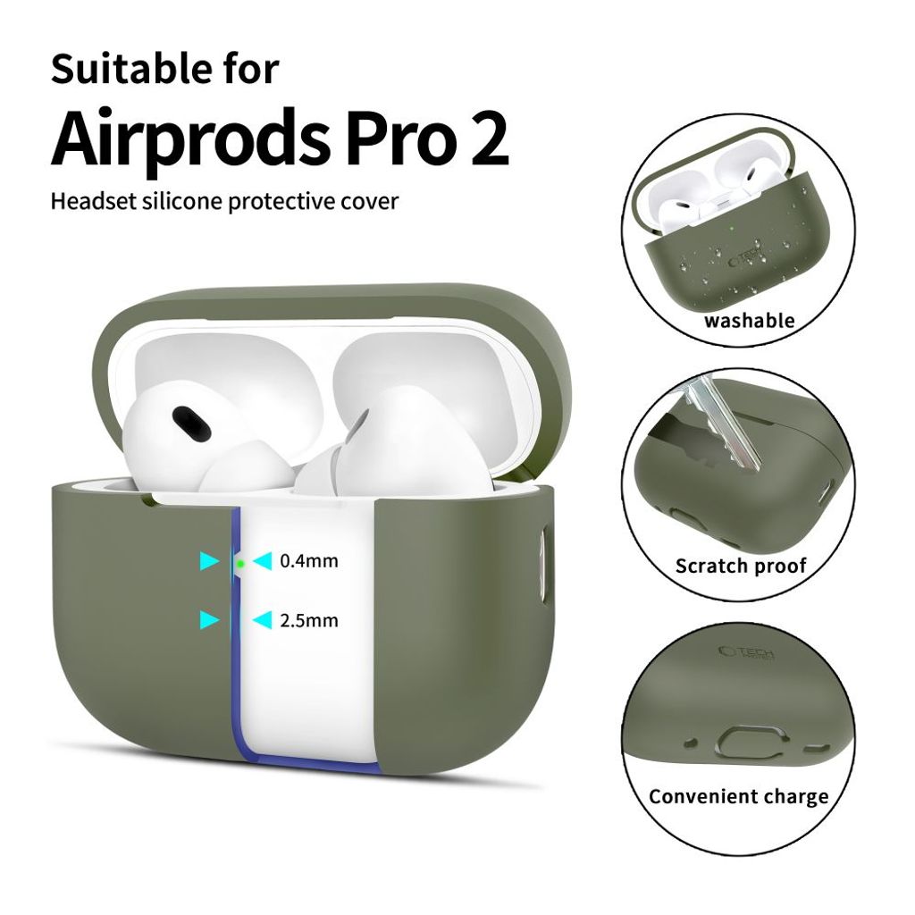 Tech-Protect Silicone Case for AirPods Pro 1 / 2 - Green