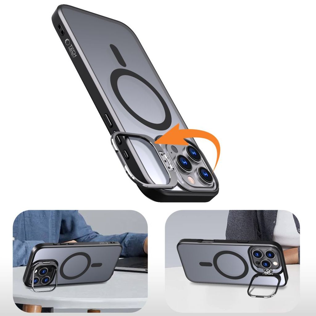 Tech-Protect MagStand MagSafe Case for iPhone 16 Pro - Semi Transparent