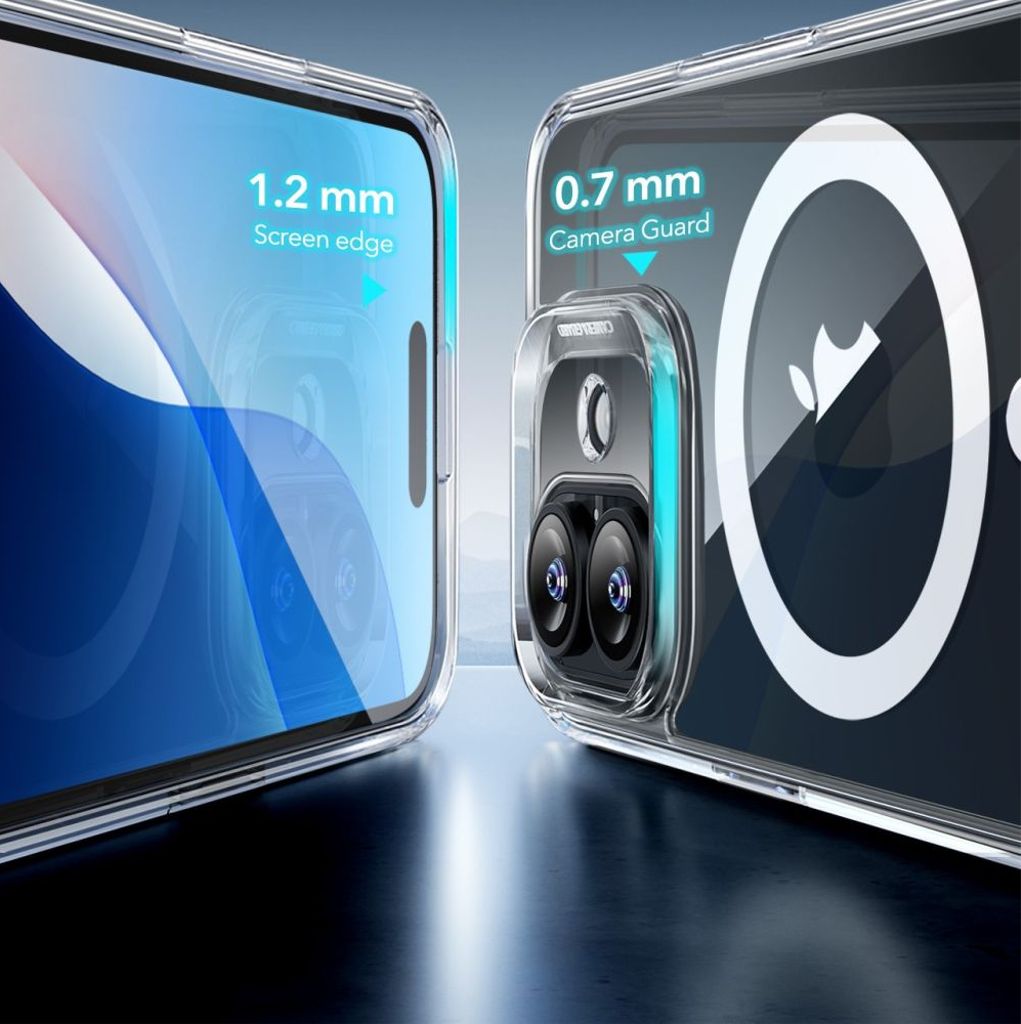 ESR Classic Hybrid Halolock MagSafe Set Cover & Skærmbeskyttelse til iPhone 16 - Gennemsigtig