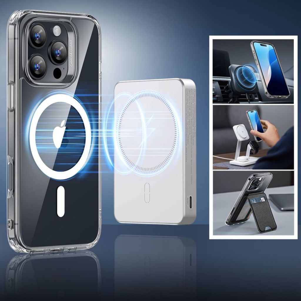 ESR Classic Hybrid Halolock MagSafe Set Cover & Skærmbeskyttelse til iPhone 16 Pro Max - Gennemsigtig