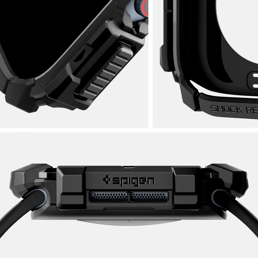 Spigen Rugged Armor Deksel til Apple Watch 10 (42mm) - Svart