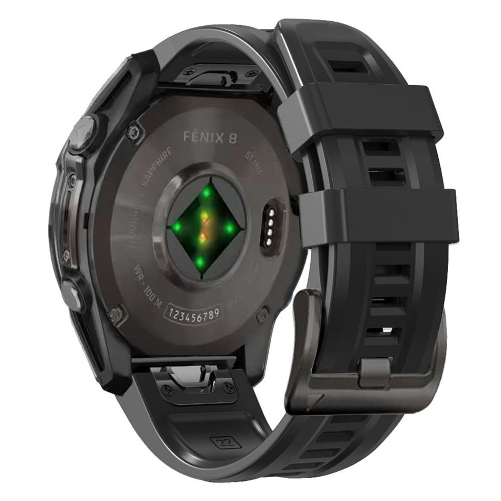 Tech-Protect Silicone Klokkereim til Garmin Fenix 6X/7X/8 etc - Svart