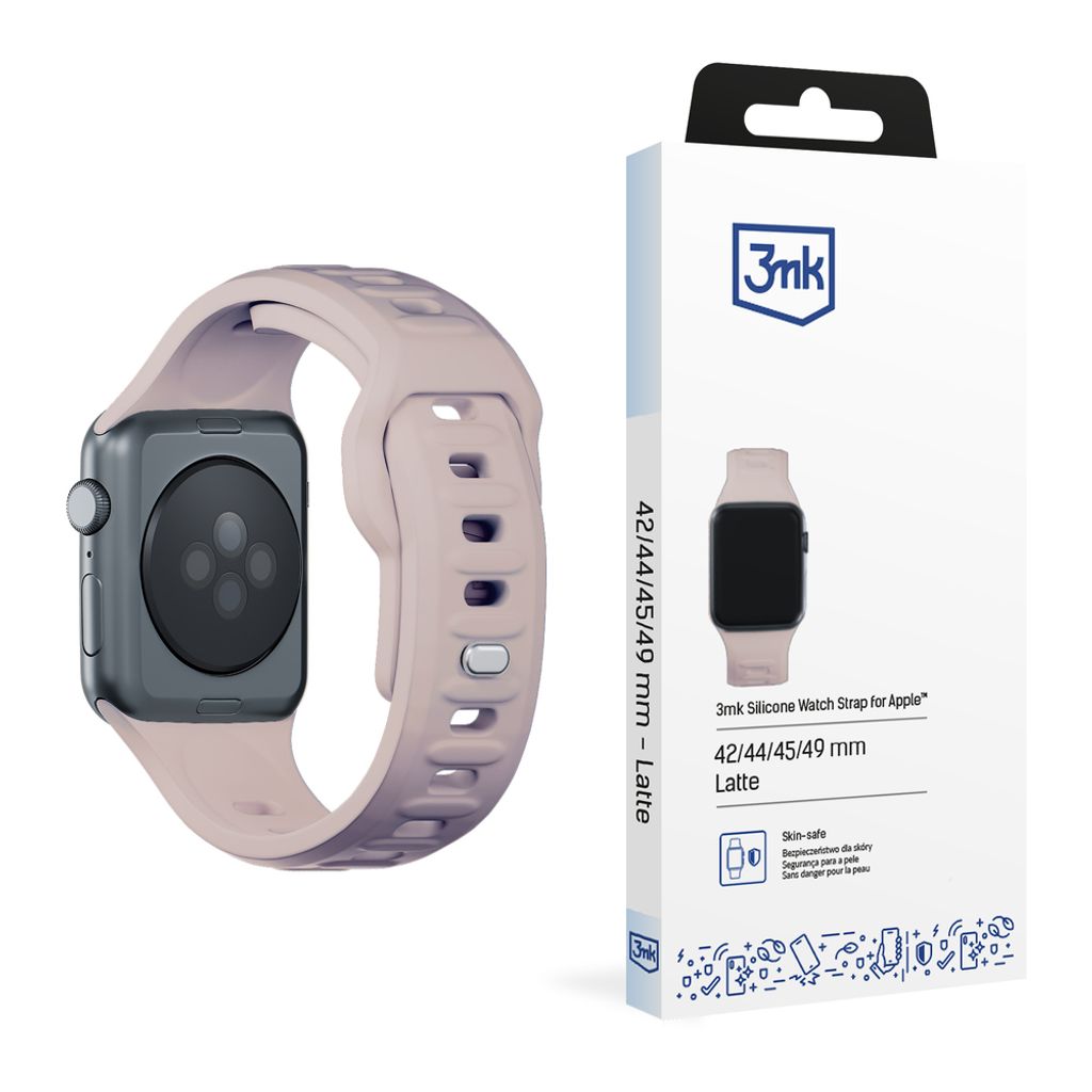 3mk Silikoni Kellonranneke Apple Watch 42/44/45/49mm  - Beige