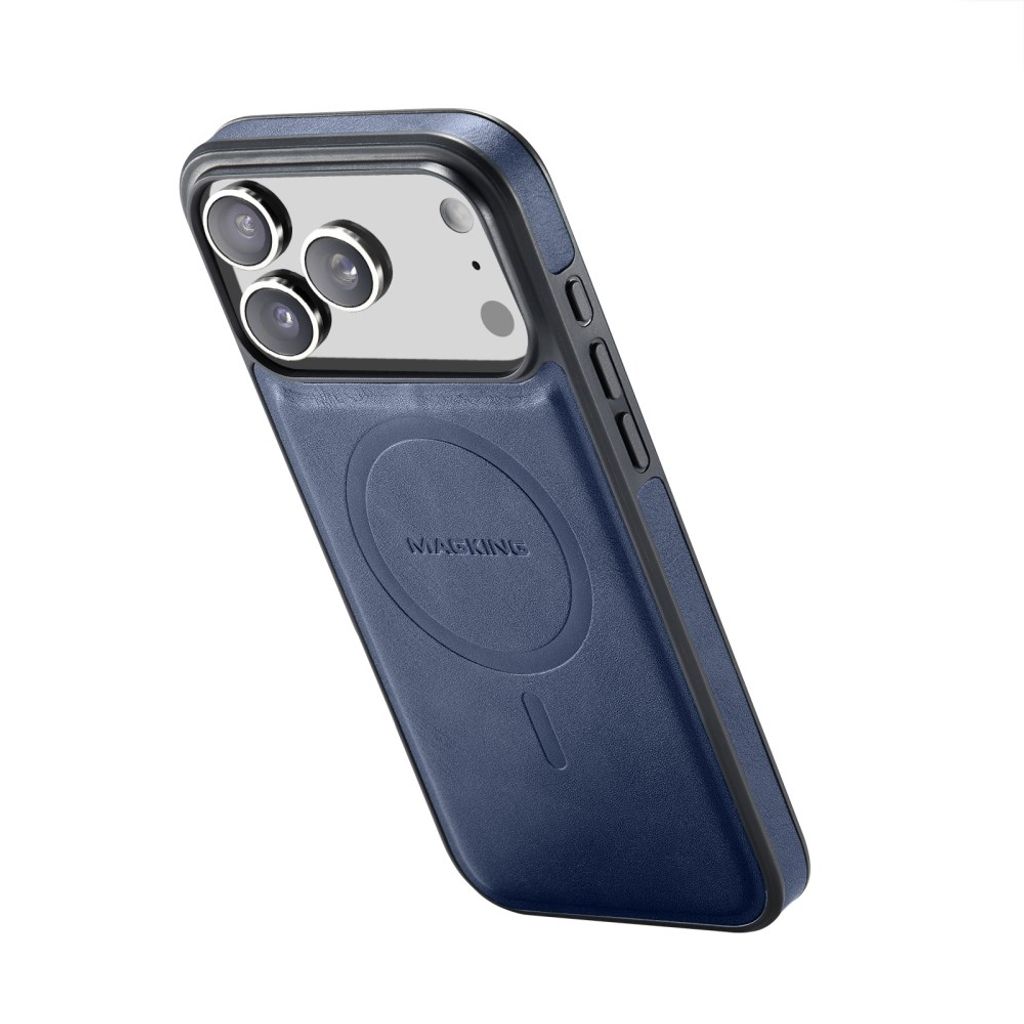 MAGKING K1 iPhone 18 Pro / 17 Pro MagSafe Skal i PU-läder - Blå