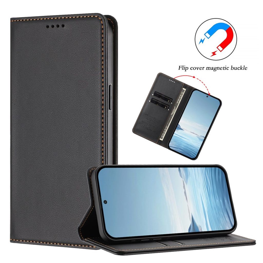 iPhone 18 Pro Max/iPhone 17 Pro Max Lommeboketui RFID og Stativ - Svart