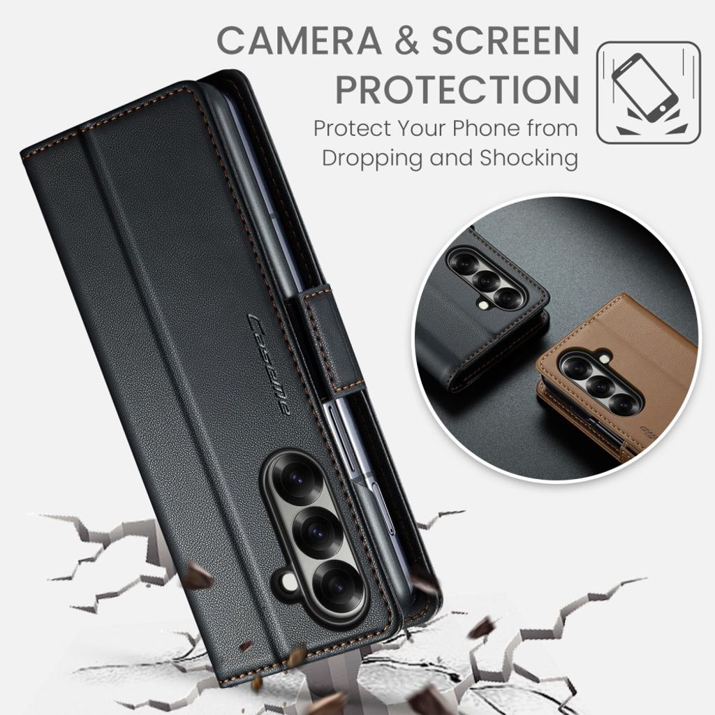 CASEME Samsung Galaxy Z Fold7 5G Fodral med RFID-blockerande - Svart