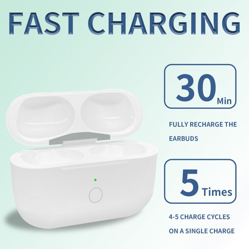 AirPods Pro/Pro 2 ladeetui med USB-C-port 680 mAh trådløs lading – hvit