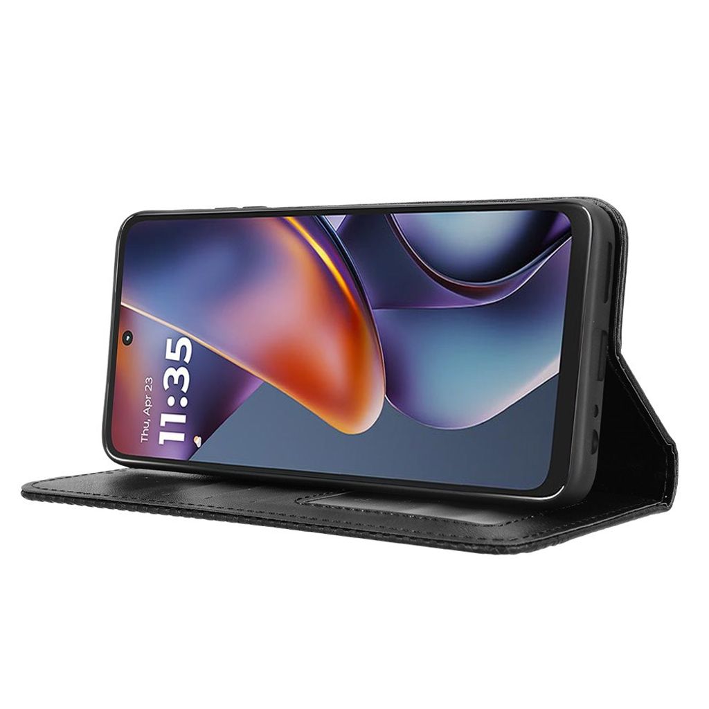 Motorola Moto G (2025) 5G plånboksfodral PU-läder med stativ – Svart