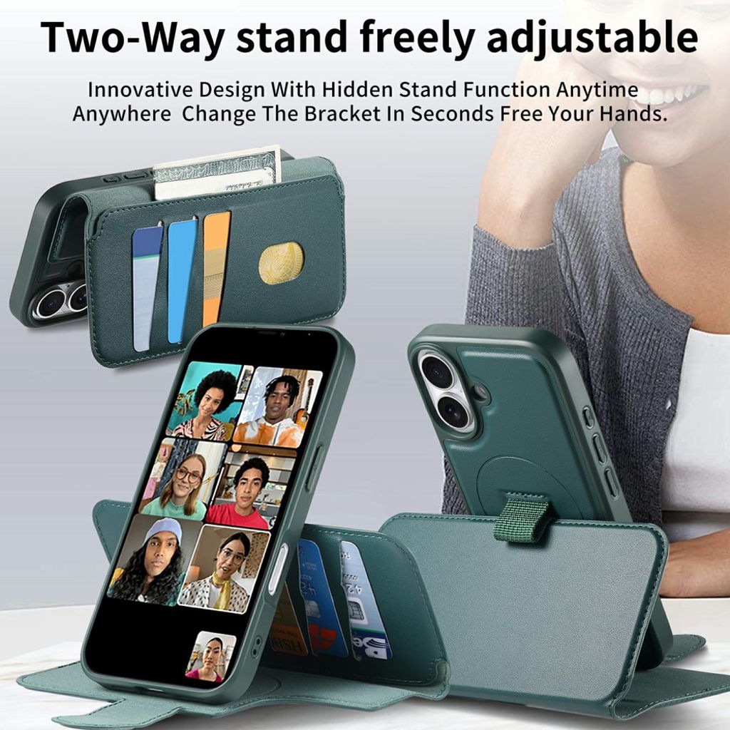 CASENEO iPhone 16 Cover with Stand - Green