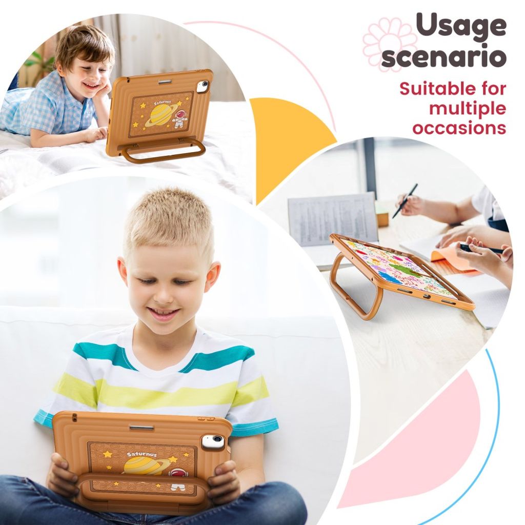 Lasten kuori jalustalla iPad Airille/Prolle 11" - ruskea