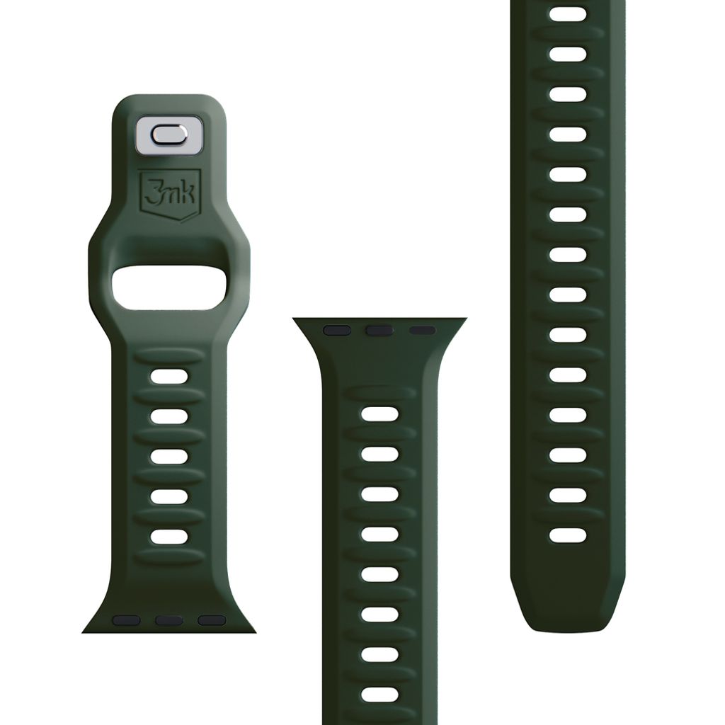 3mk Silikoni Kellonranneke Apple Watch 42/44/45/49mm - Vihreä