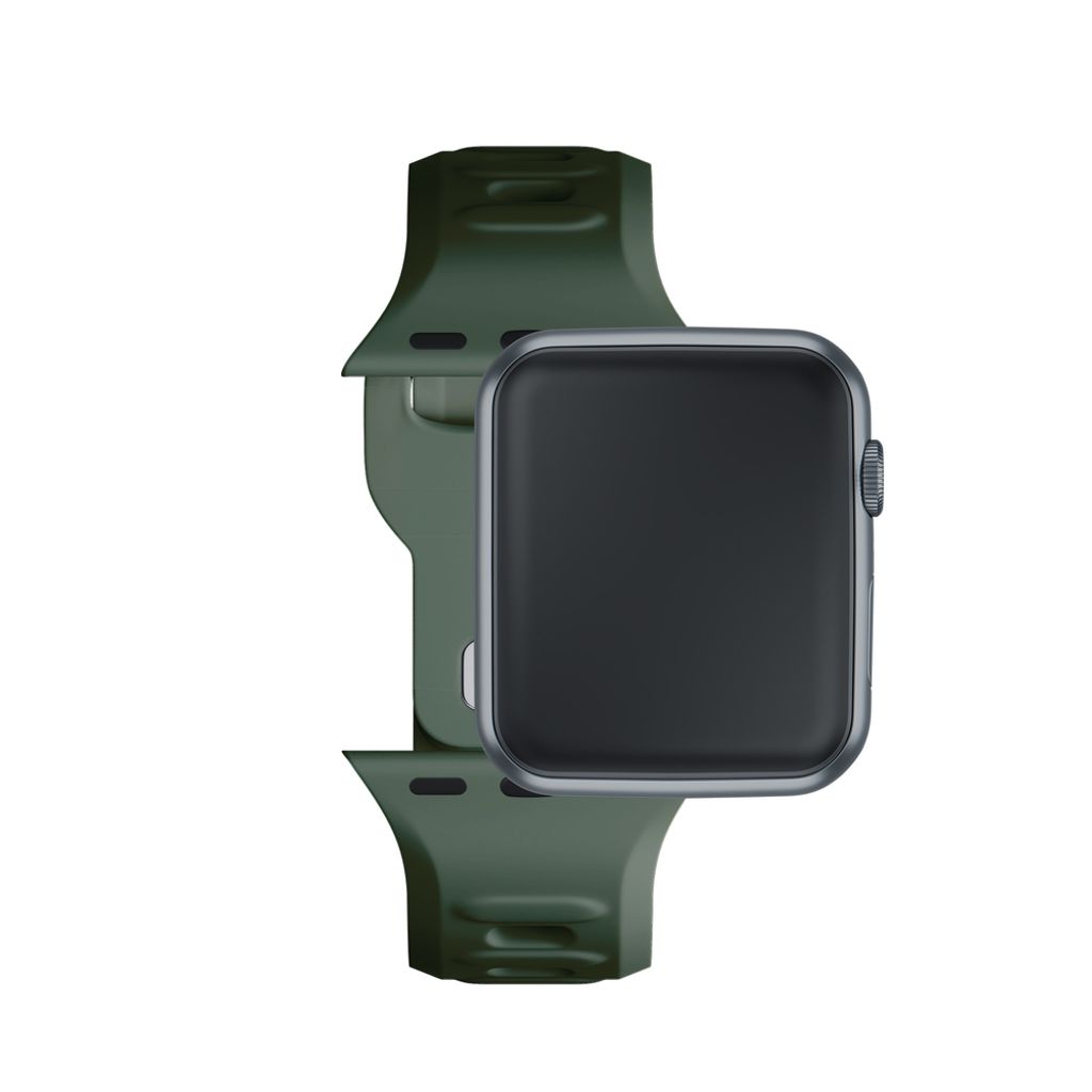 3mk Silikoni Kellonranneke Apple Watch 42/44/45/49mm - Vihreä