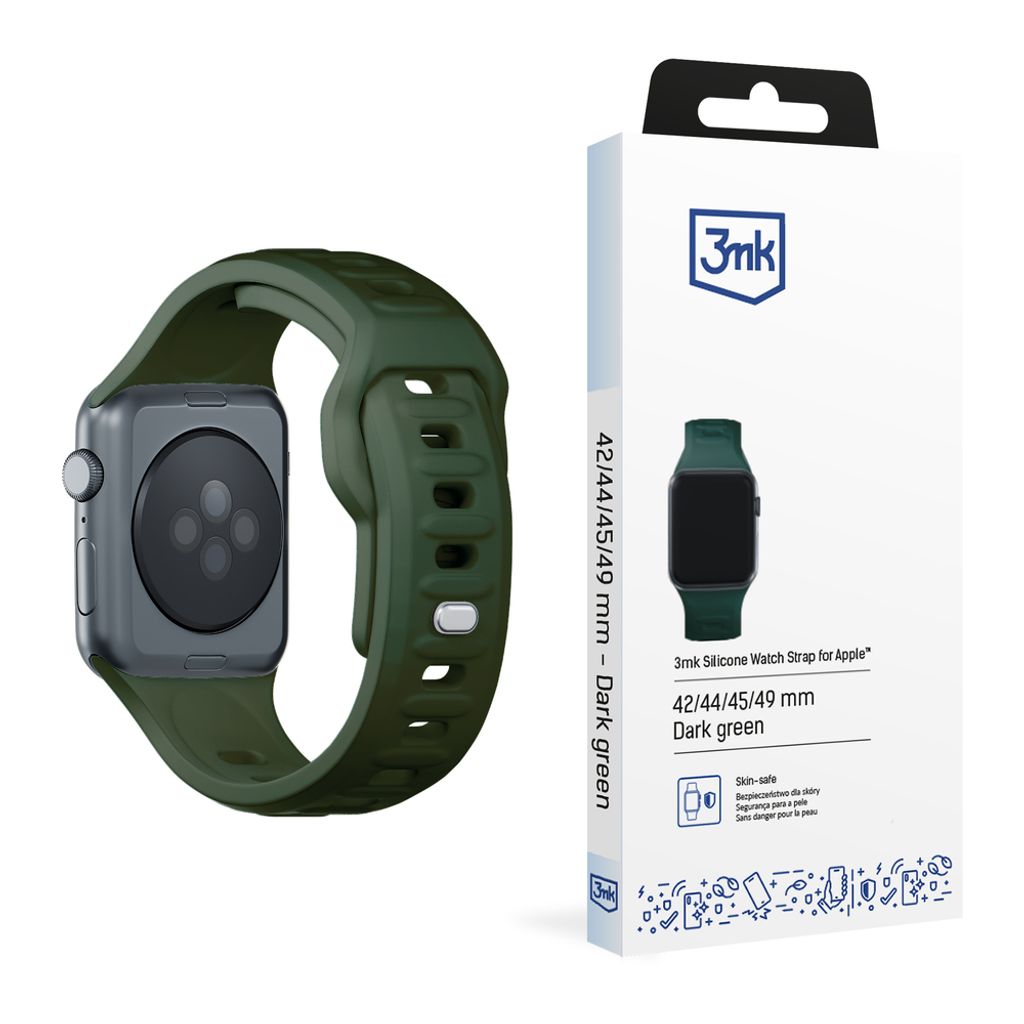 3mk Silikoni Kellonranneke Apple Watch 42/44/45/49mm - Vihreä