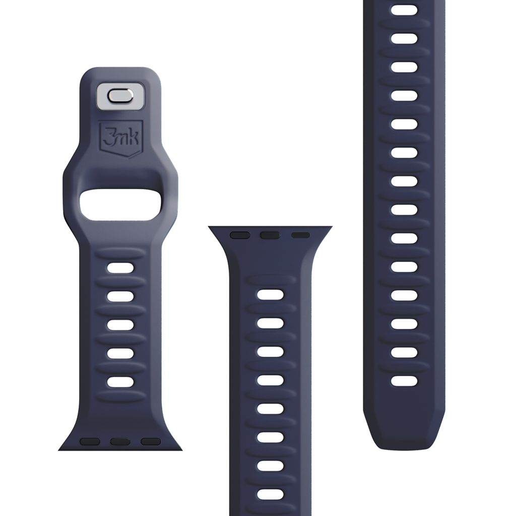 3mk Silikoni Kellonranneke Apple Watch 42/44/45/49mm  - Harmaa