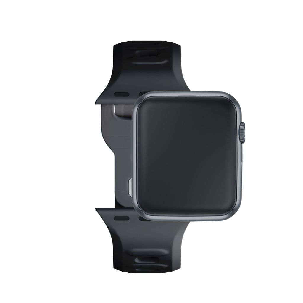 3mk Silikoni Kellonranneke Apple Watch 38/40/41mm  - Musta