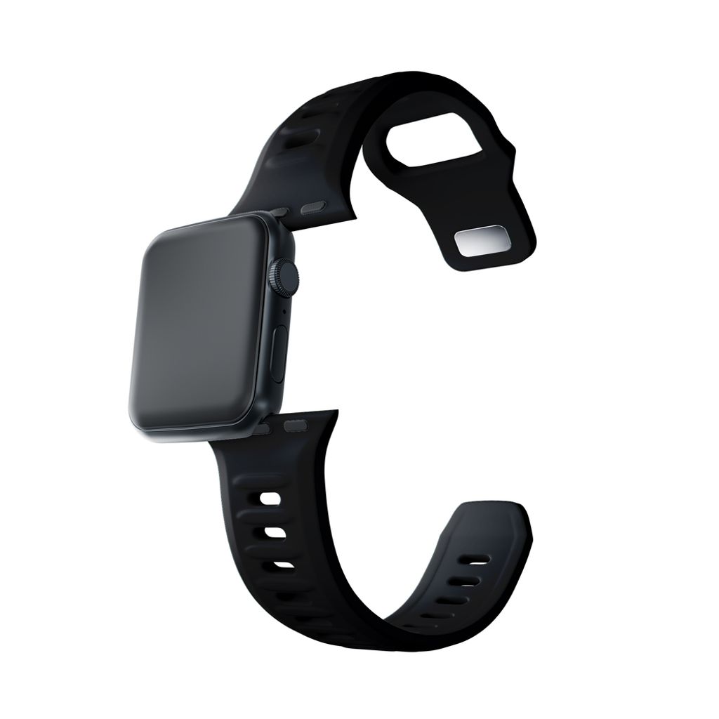 3mk Silikoni Kellonranneke Apple Watch 38/40/41mm  - Musta