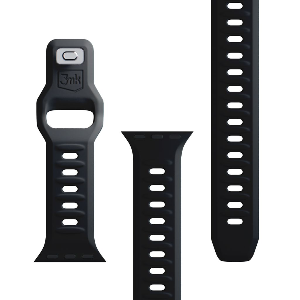 3mk Silikoni Kellonranneke Apple Watch 38/40/41mm  - Musta