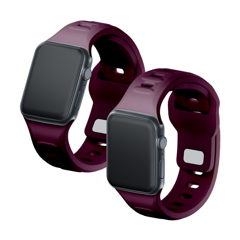 3mk Silikoni Kellonranneke Apple Watch 42/44/45/49mm - Burgundi