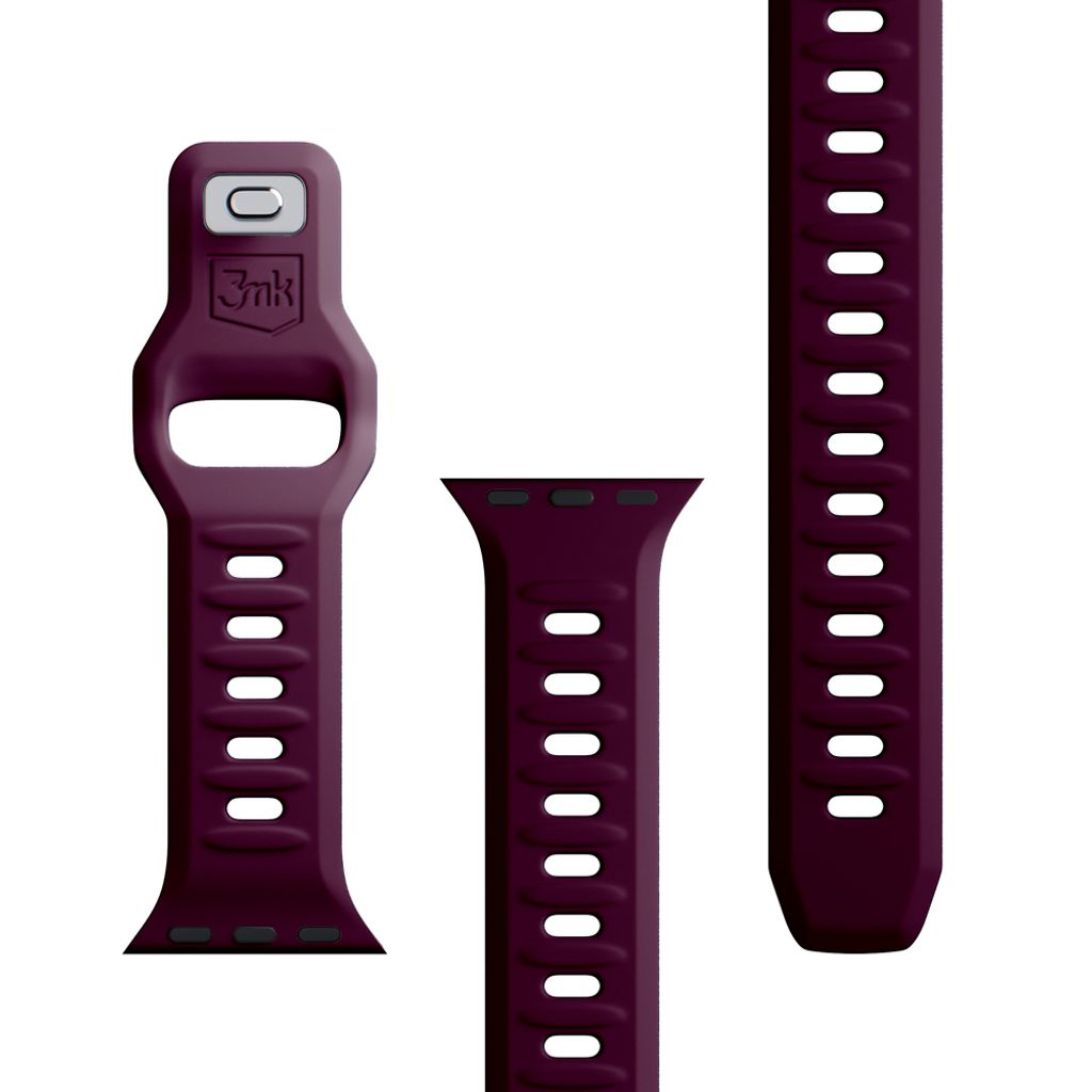 3mk Silikoni Kellonranneke Apple Watch 42/44/45/49mm - Burgundi
