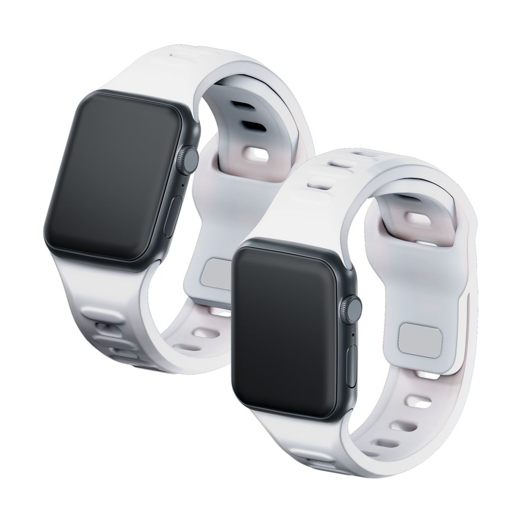 3mk Silikoni Kellonranneke Apple Watch 42/44/45/49mm - Valkoinen
