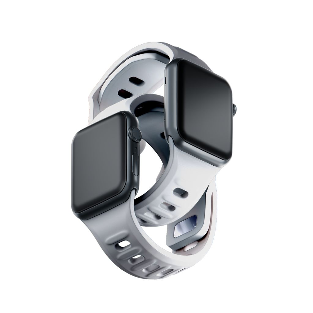 3mk Silikoni Kellonranneke Apple Watch 42/44/45/49mm - Valkoinen