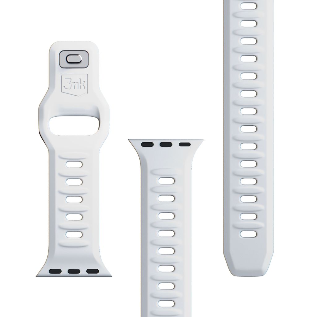 3mk Silikoni Kellonranneke Apple Watch 42/44/45/49mm - Valkoinen