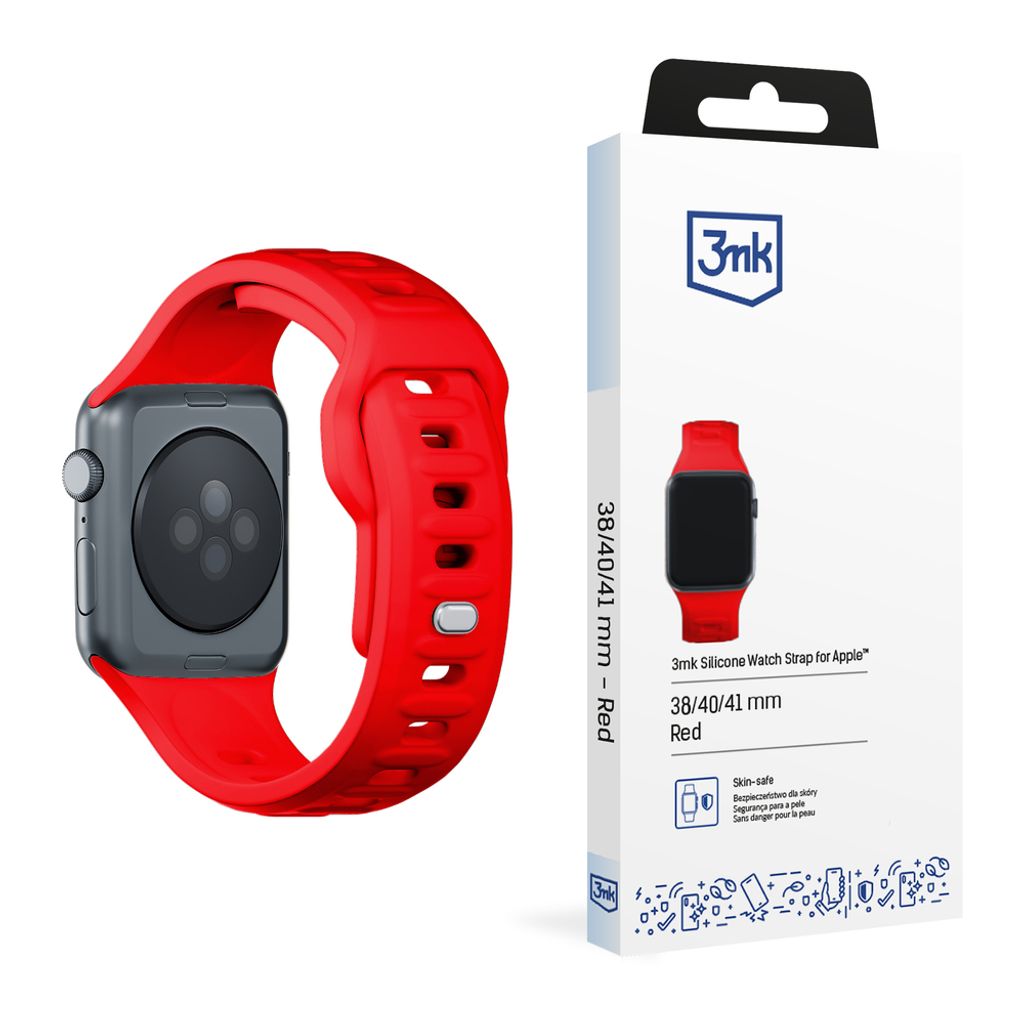 3mk Silikoni Kellonranneke Apple Watch 38/40/41mm - Punainen