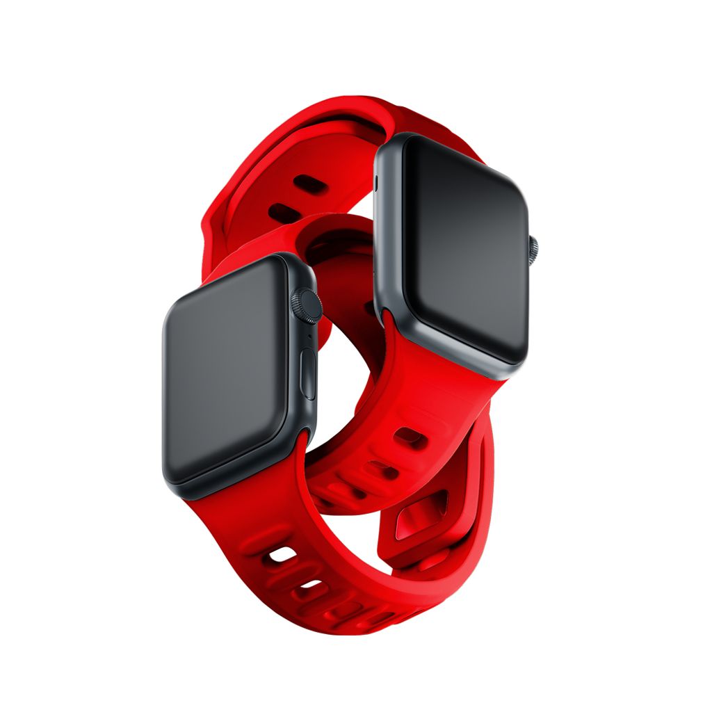 3mk Silikoni Kellonranneke Apple Watch 42/44/45/49mm - Punainen