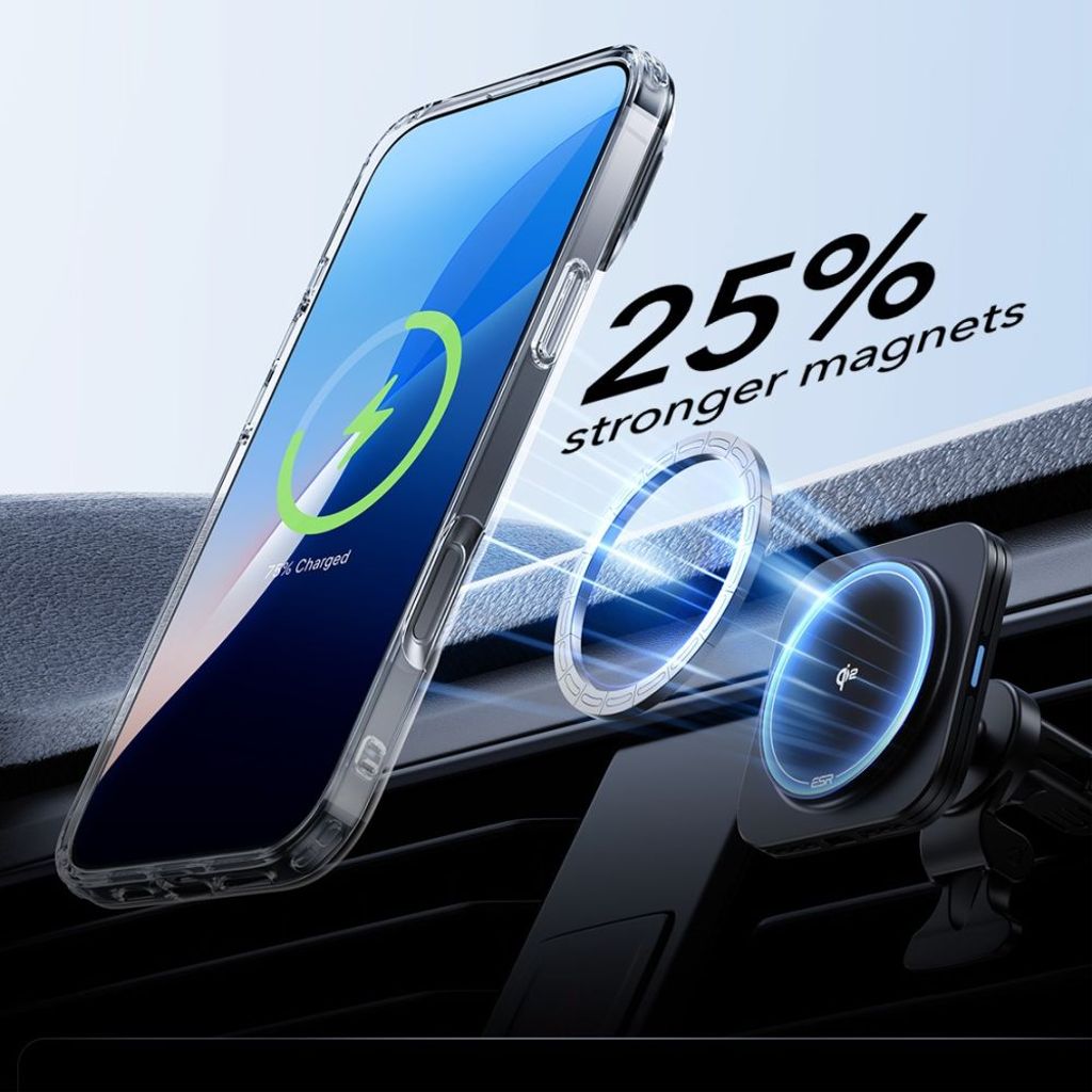 ESR Classic Hybrid Kickstand Halolock MagSafe Set Cover & Skærmbeskyttelse til iPhone 16 Pro - Gennemsigtig