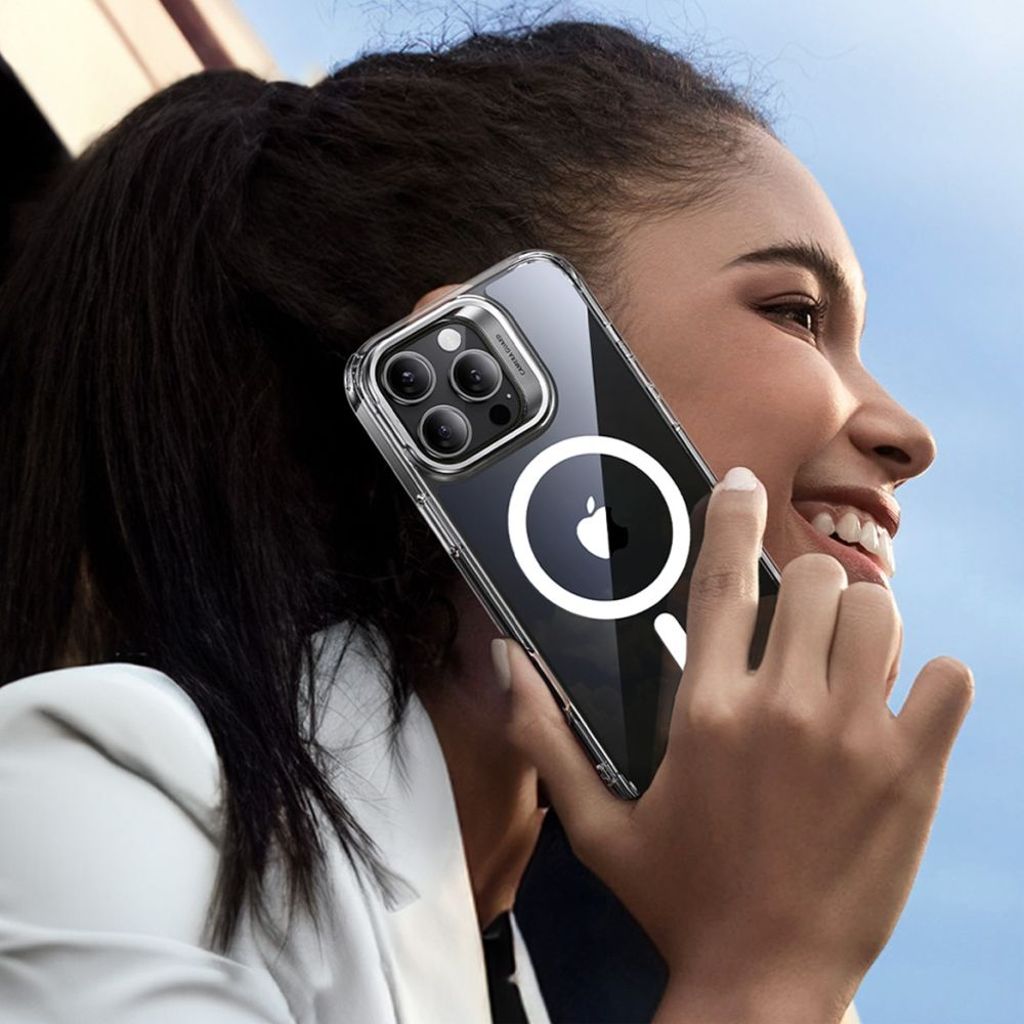 ESR Classic Hybrid Kickstand Halolock MagSafe Set Cover & Skærmbeskyttelse til iPhone 16 Pro - Gennemsigtig