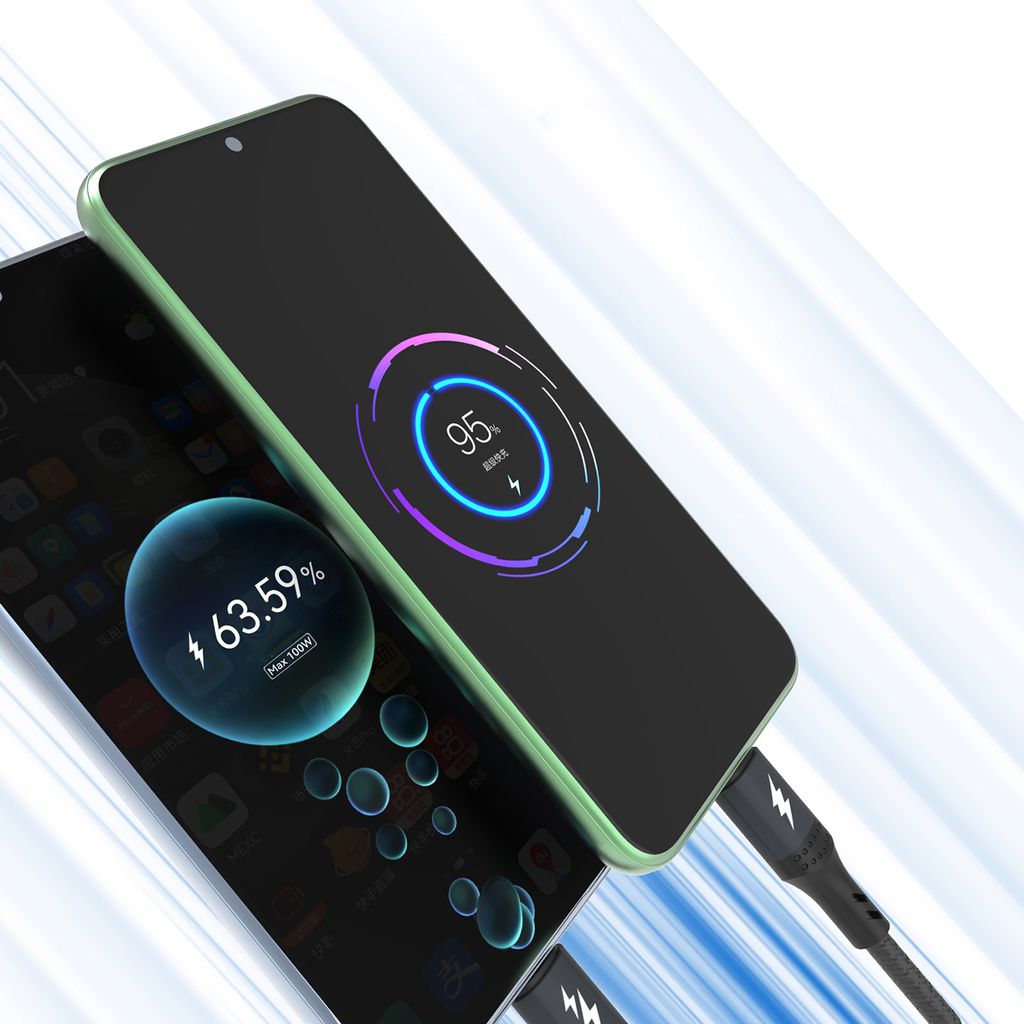 Dudao L3F 2in1 kabel 100W 1.2m 2x USB-C - sort