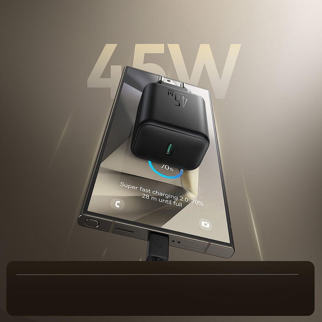 Joyroom JR-TCG13 45W GaN vegglader for Samsung Ultra – svart