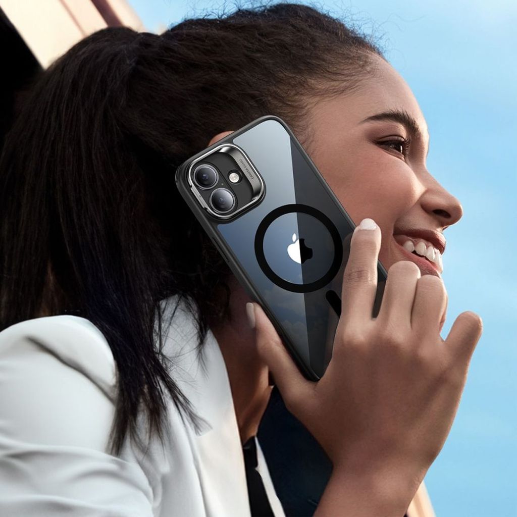 ESR Classic Hybrid Kickstand Halolock MagSafe Set Cover & Skærmbeskyttelse til iPhone 16 - Sort