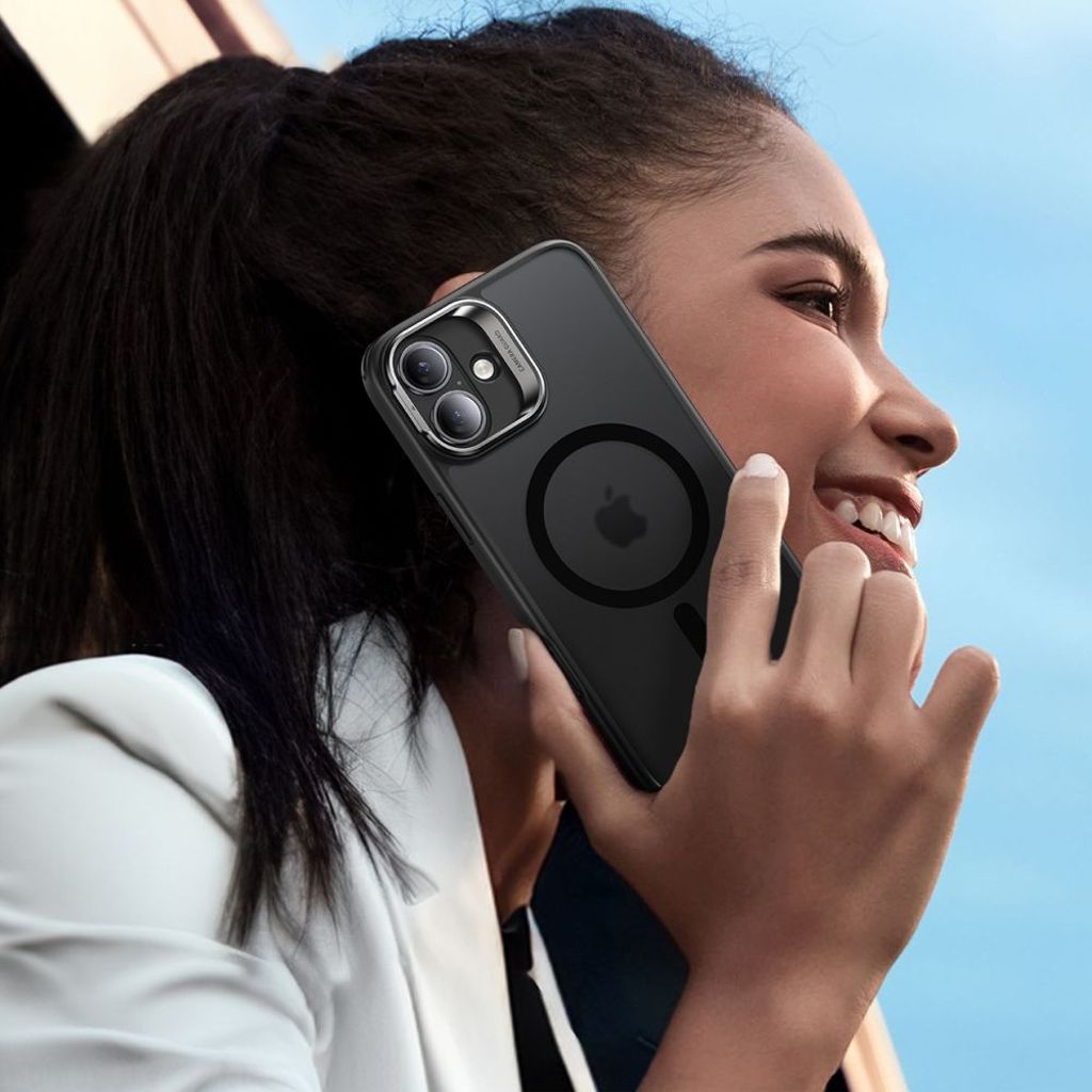 ESR Classic Hybrid Kickstand Halolock MagSafe Set Cover & Skærmbeskyttelse til iPhone 16 - Sort