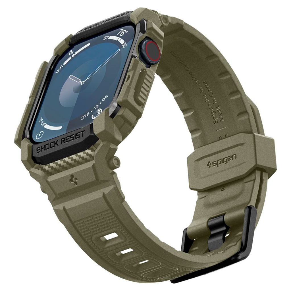 Spigen Rugged Armor Pro Klokkereim til Apple Watch 10 (46 mm) - Grønn