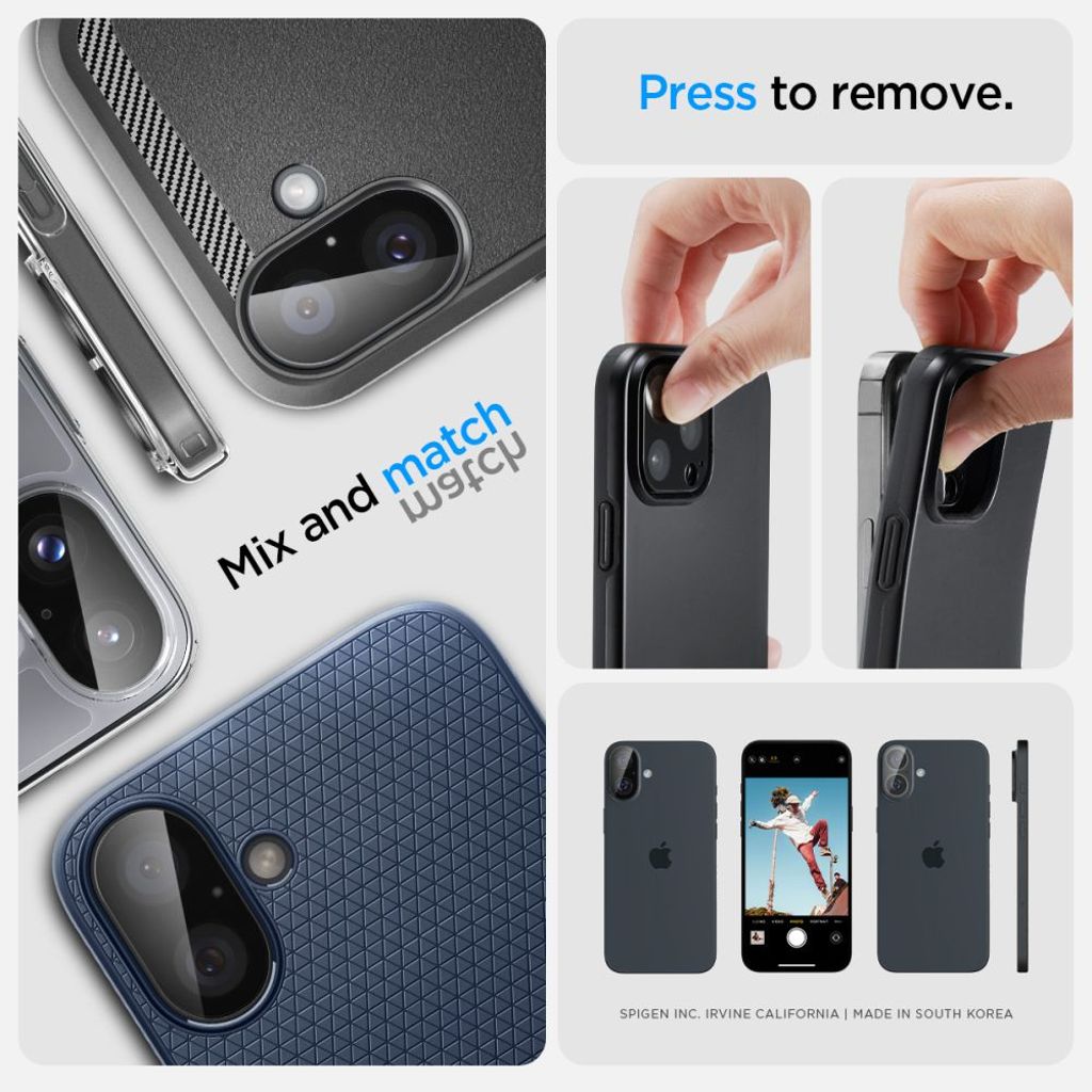 Spigen Optik Glas.tR 2-pack Linssinsuoja iPhone 16/16 Plus