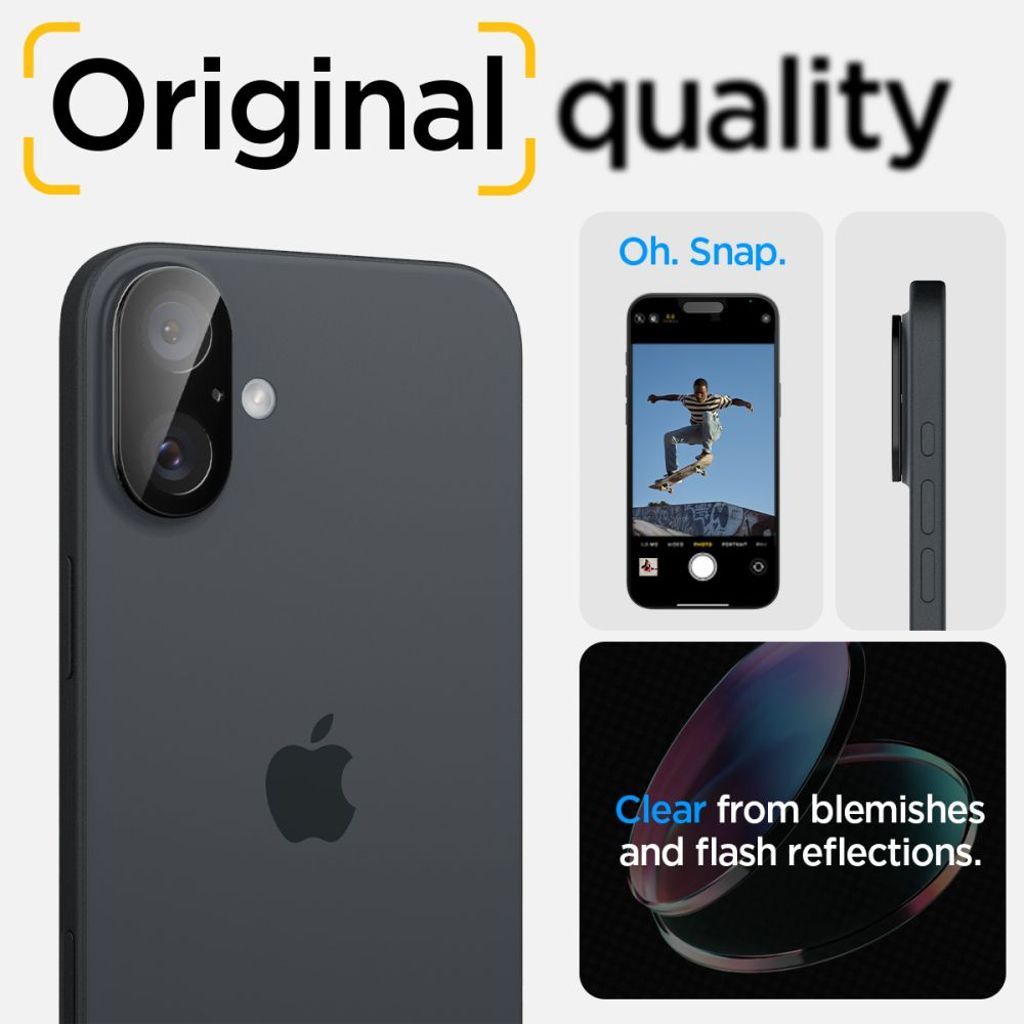 Spigen Optik Glas.tR 2-pack Linssinsuoja iPhone 16/16 Plus