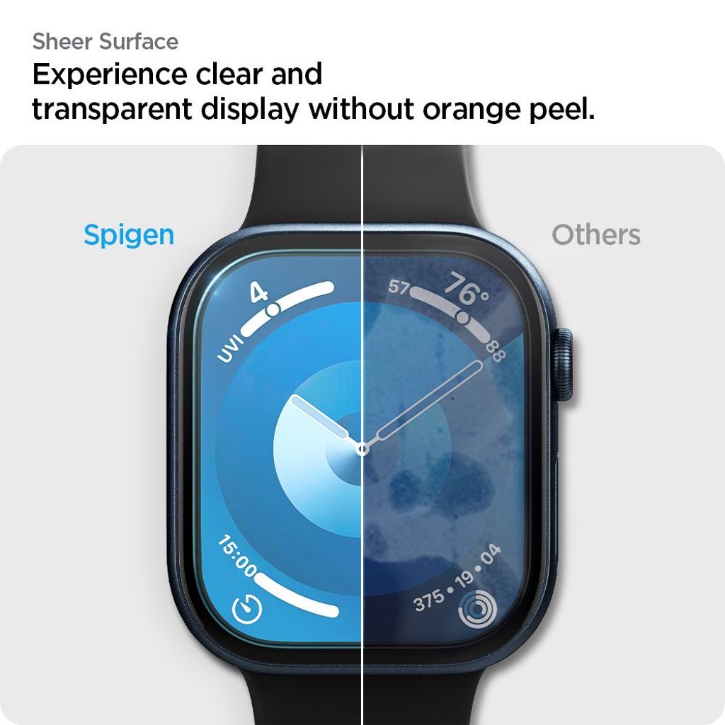 Spigen Elite Shield "EZ FIT" Skjermbeskytter til Apple Watch 10 (46mm), 2-pakning