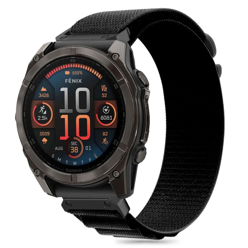 Tech-Protect Nylon Pro Urrem til Garmin Fenix 5/6/6 Pro/7/8 - Sort