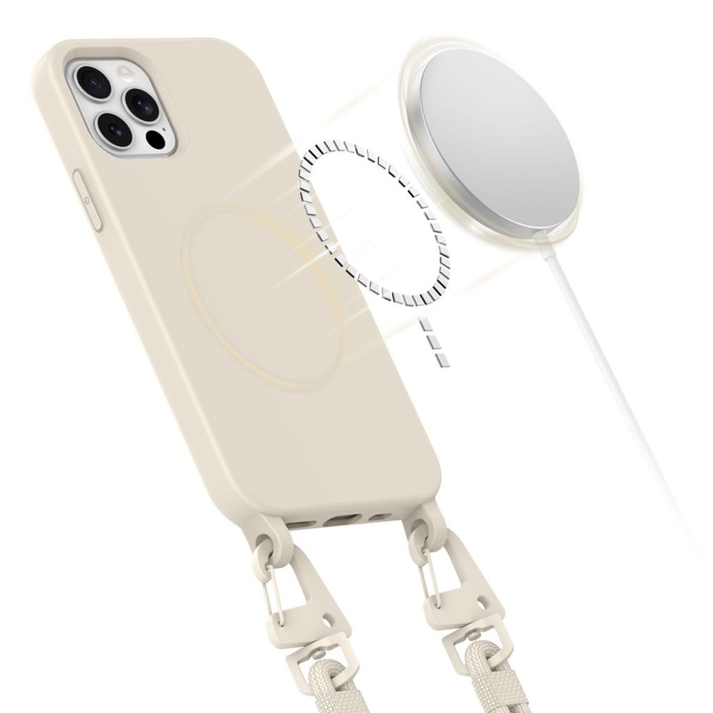 Tech-Protect MagNecklace MagSafe Deksel til iPhone 12/12 Pro - Beige