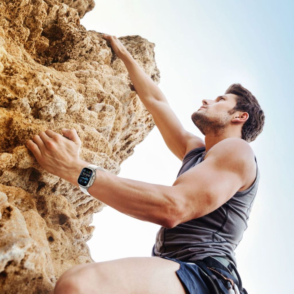 Tech-Protect Nylon Stripe Klokkereim til Apple Watch 44/45/46/49 mm - Grå