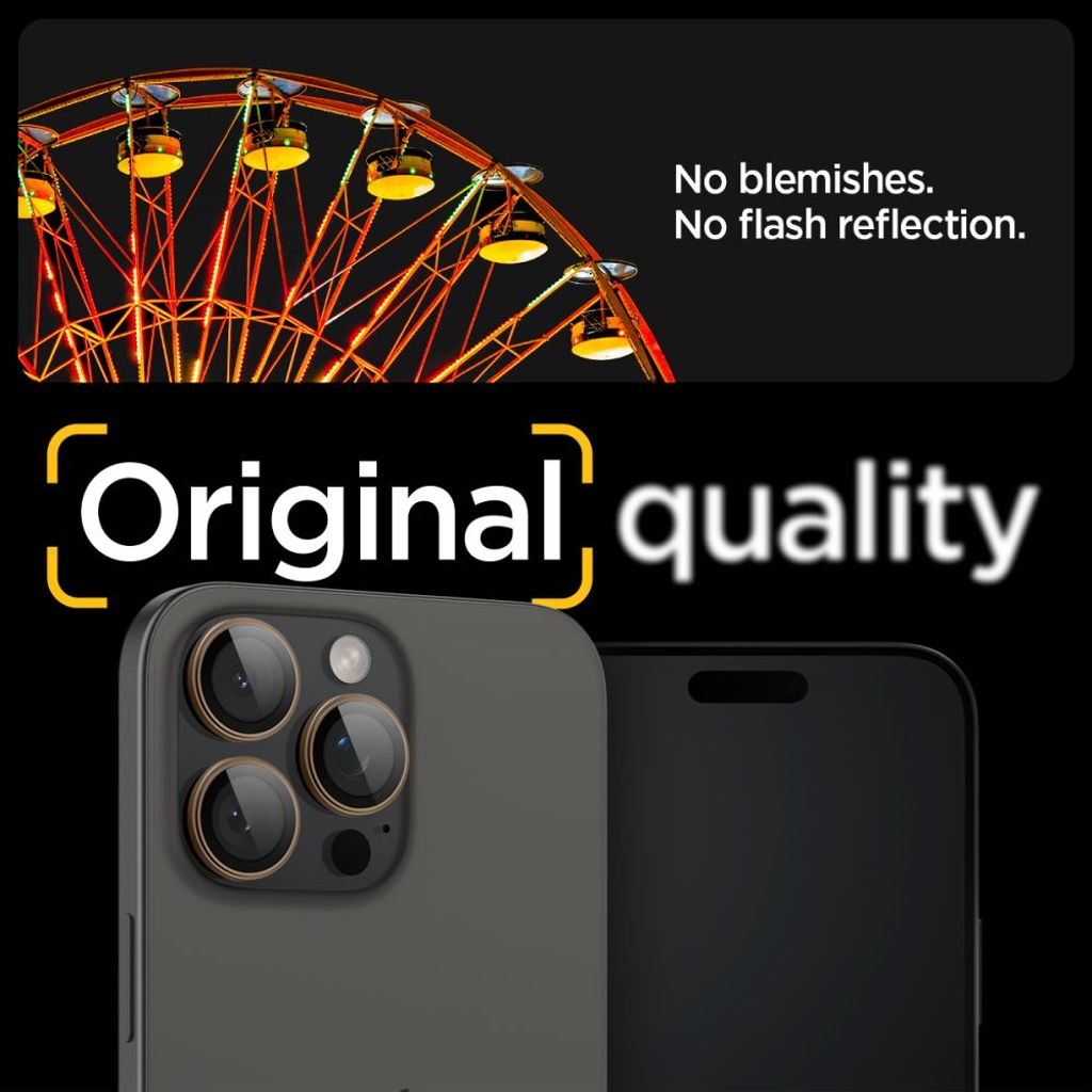 Spigen Optik Pro GLAS.TR "Ez Fit" Linsebeskytter til iPhone 16 Pro/Pro Max