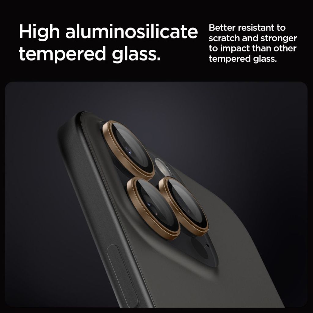 Spigen Optik Pro GLAS.TR "Ez Fit" Linsebeskytter til iPhone 16 Pro/Pro Max