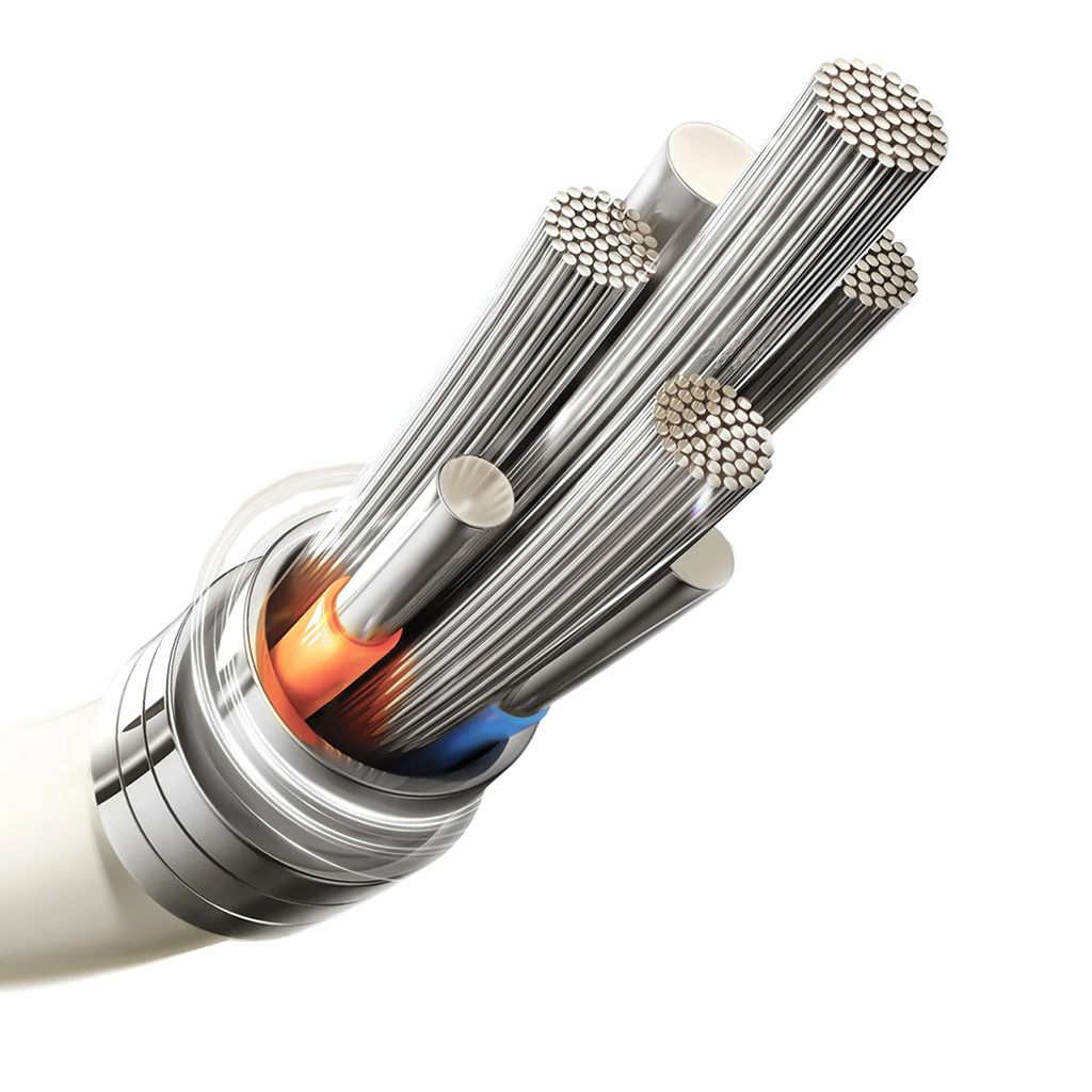 Joyroom S-A53 3A USB-A kabel til Lightning – 2m – Beige med fluorescerende tip