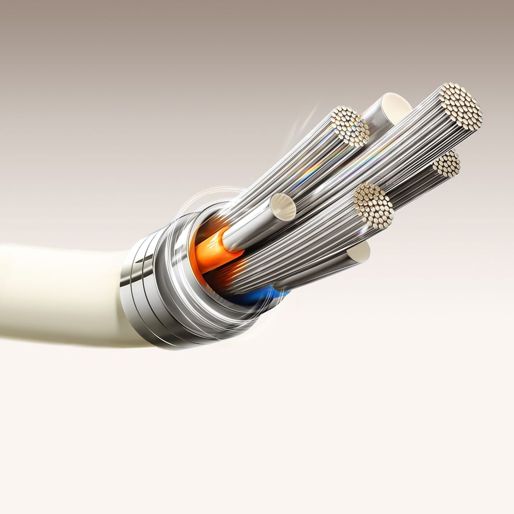 Joyroom S-A53 60W USB-C kabel – USB-C til USB-C, fluorescerende tip, 2 m, beige