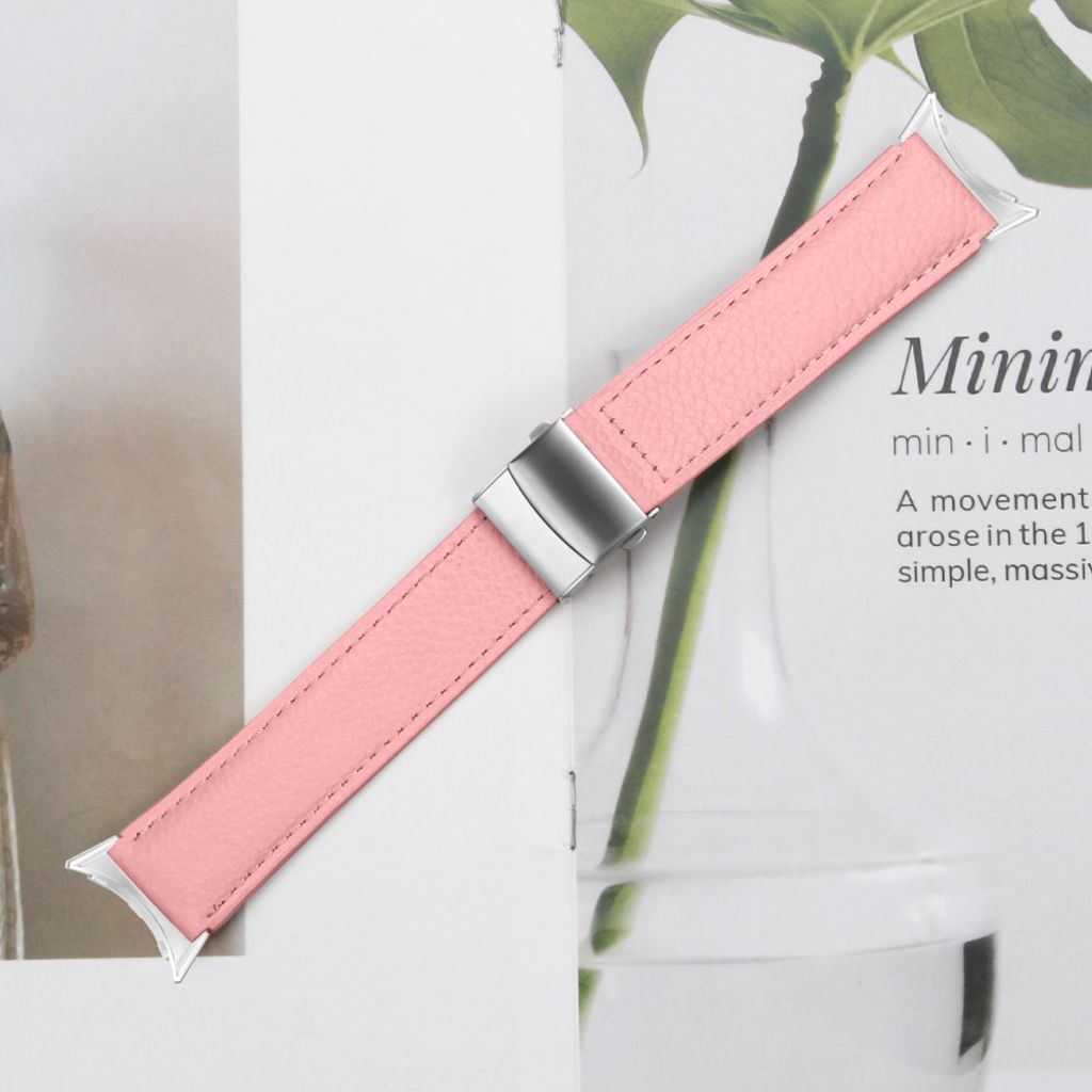 Google Pixel Watch 4 41mm etc. Watch Strap in Leather - Pink