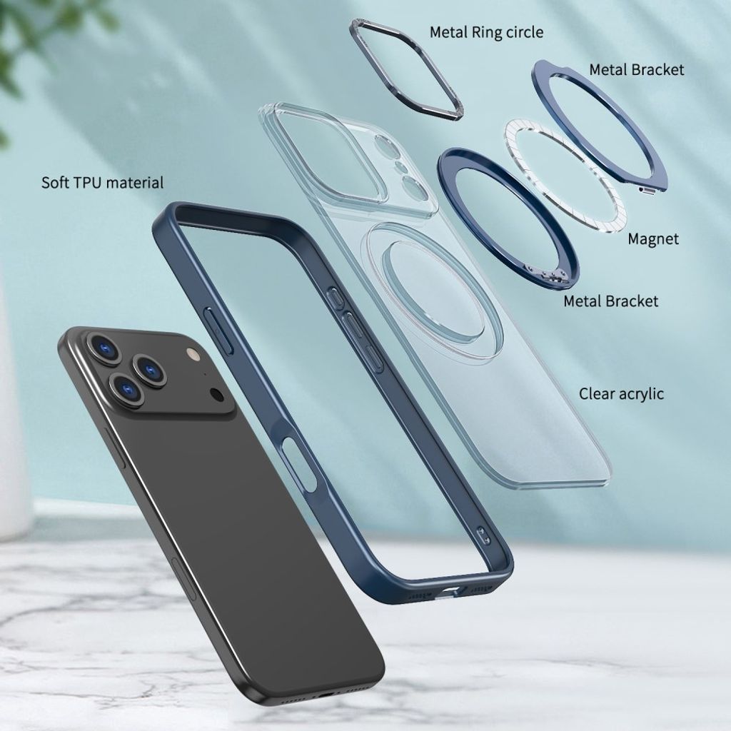 iPhone 18 Pro Max/17 Pro Max Deksel MagSafe Støttestativ – Mørkblå