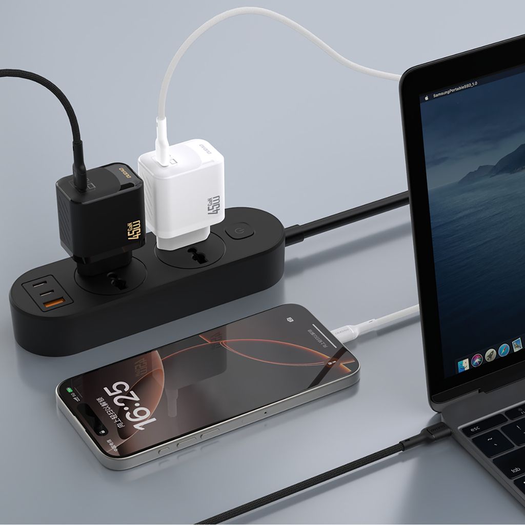 Dudao A28 45W GaN USB-C Wall Charger - Svart